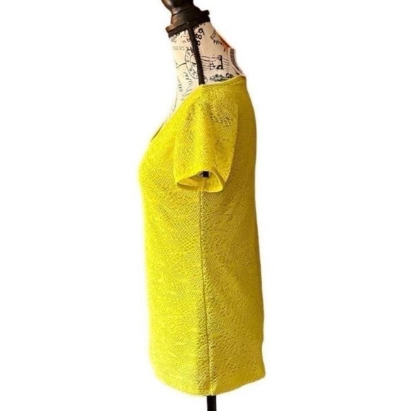 Ann Taylor Neon Yellow Crochet Overlay Top Women’s S – Y2K Retro 80s 90s Fishnet - Picture 4 of 9